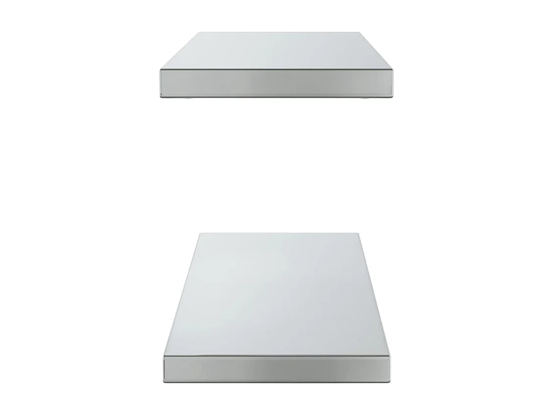 Étagères murales 2 pcs 75x23,5x3 cm argenté acier inoxydable