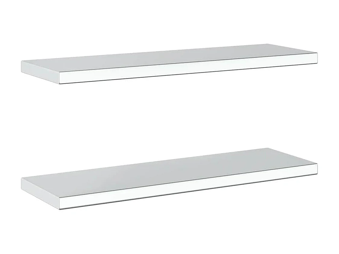 Étagères murales 2 pcs 75x23,5x3 cm argenté acier inoxydable