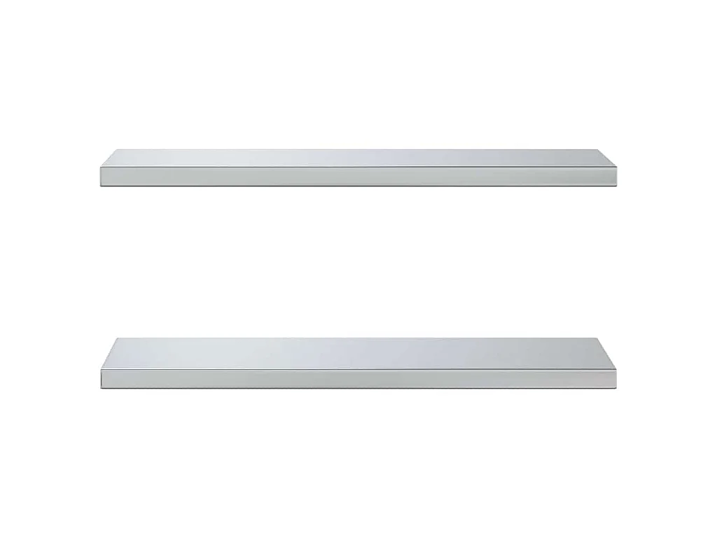 Étagères murales 2 pcs 75x23,5 cm argenté acier inoxydable