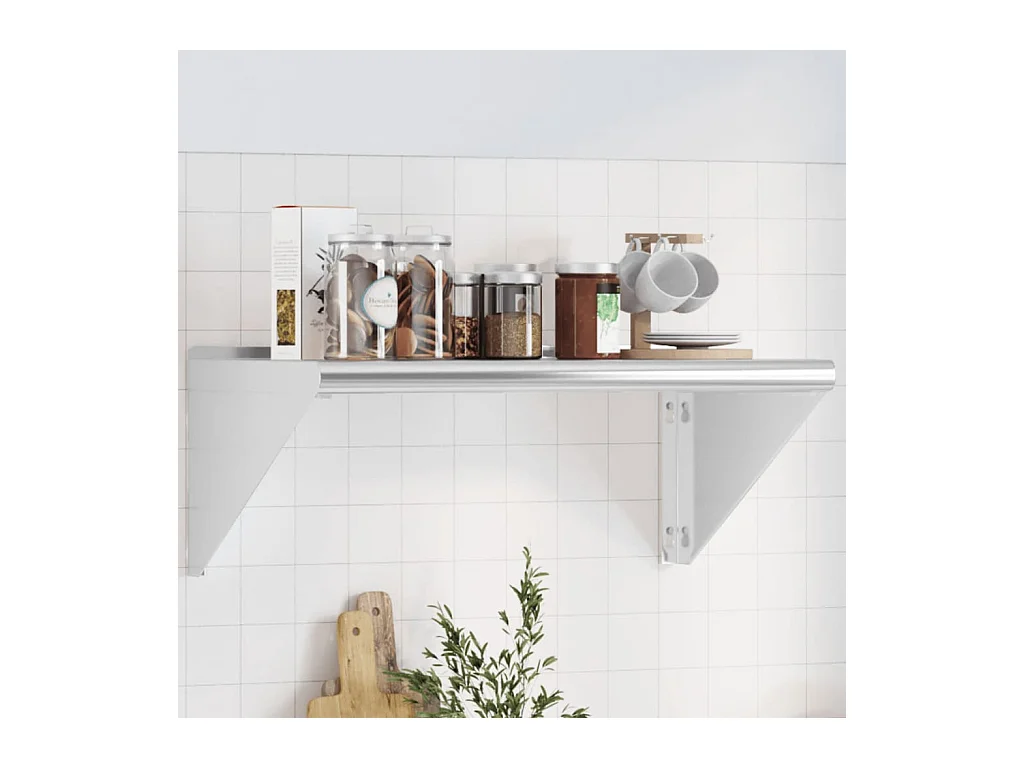 Wandschap 75x45x31 cm roestvrijstaal zilverkleurig