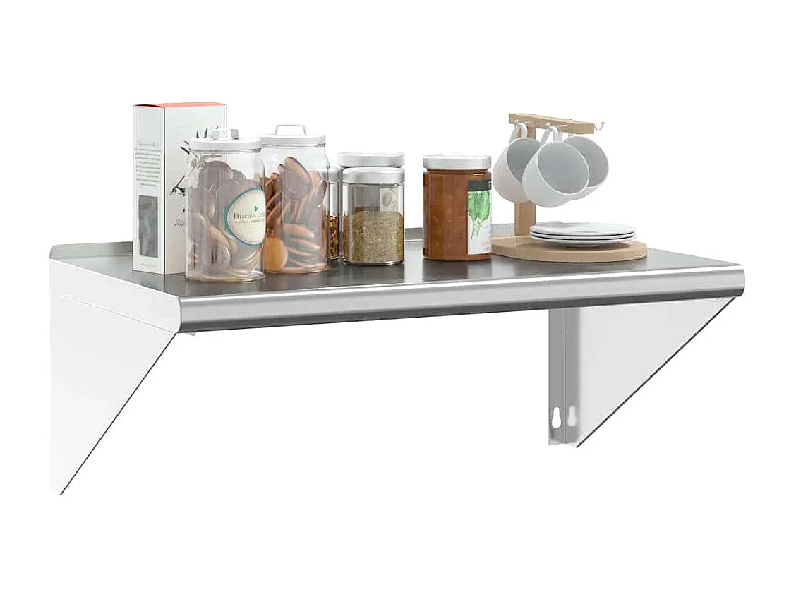 Wandschap 75x45x31 cm roestvrijstaal zilverkleurig