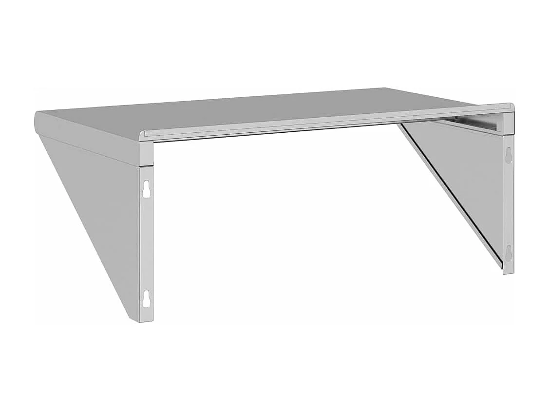 Wandschap 75x45x31 cm roestvrijstaal zilverkleurig