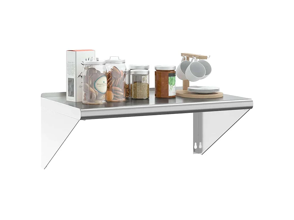 Étagère murale 75x45x31 cm argenté acier inoxydable