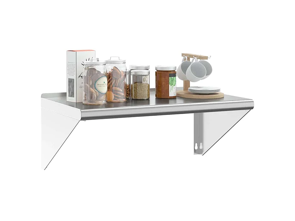 Wandschap 75x45x31 cm roestvrijstaal zilverkleurig