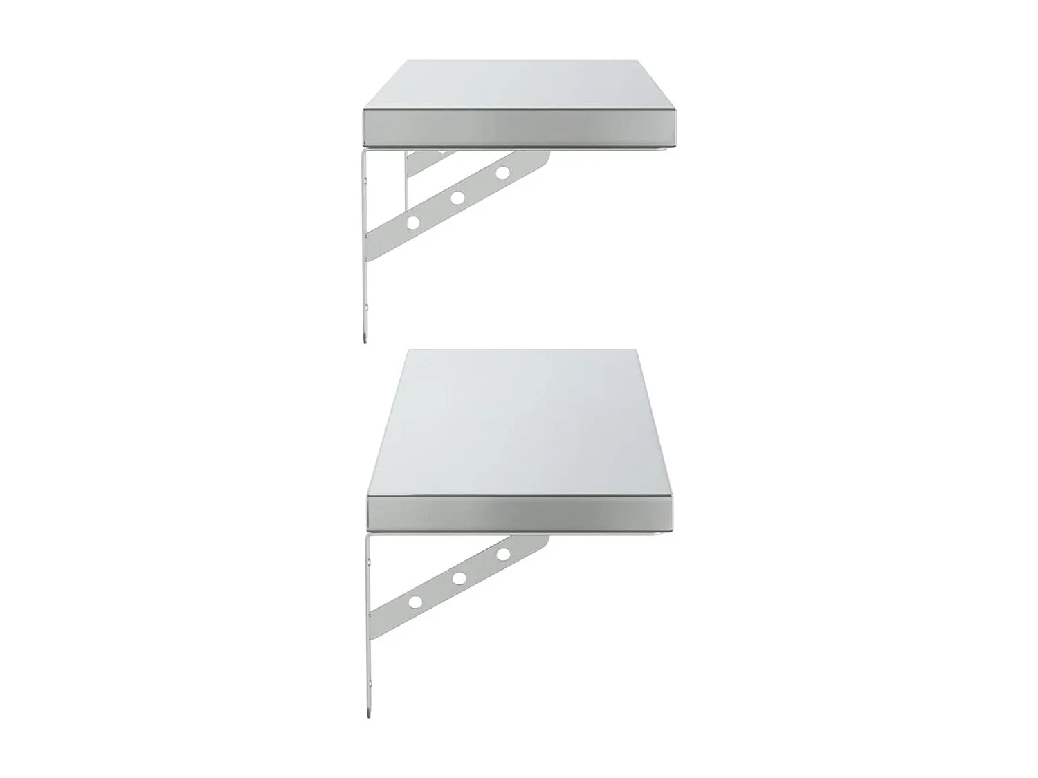 Wandschappen 2 st 75x23,5 cm roestvrijstaal zilverkleurig