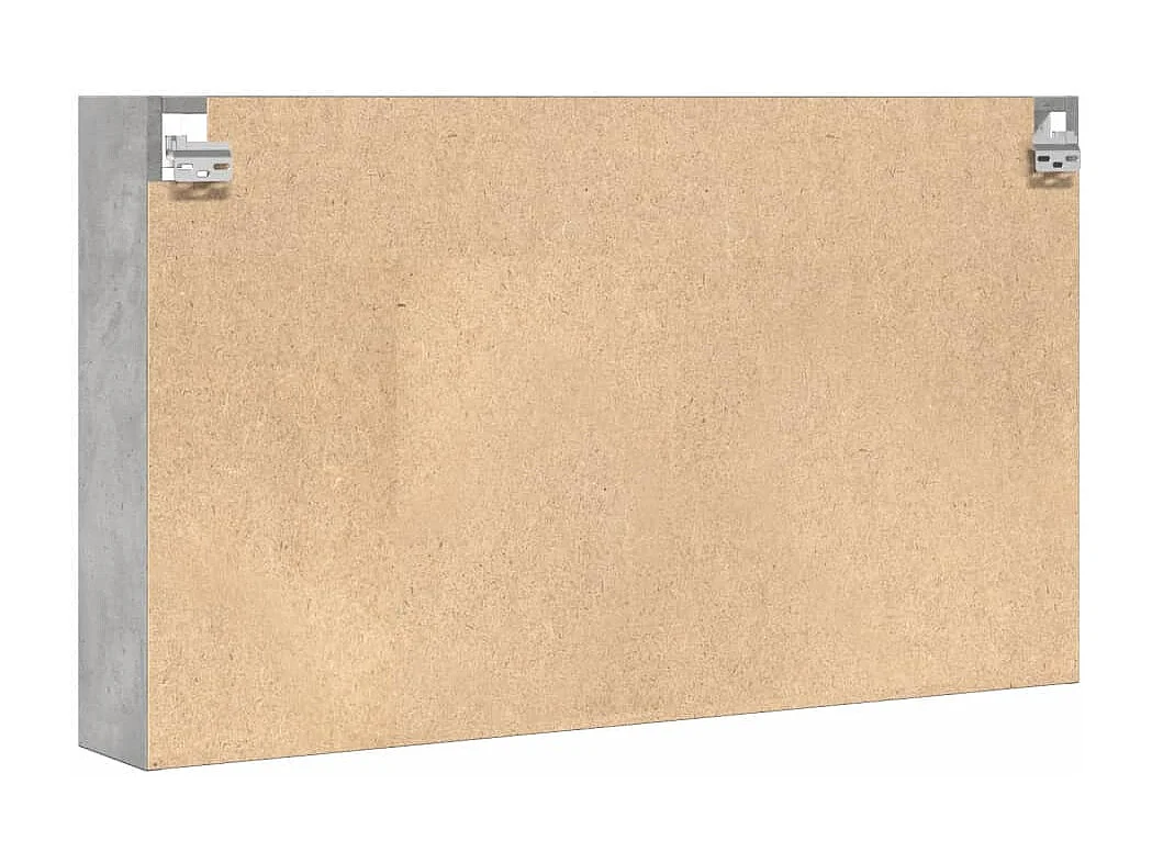 Armadietto Vetrina Grigio Cemento 100x15x58cm Legno Multistrato