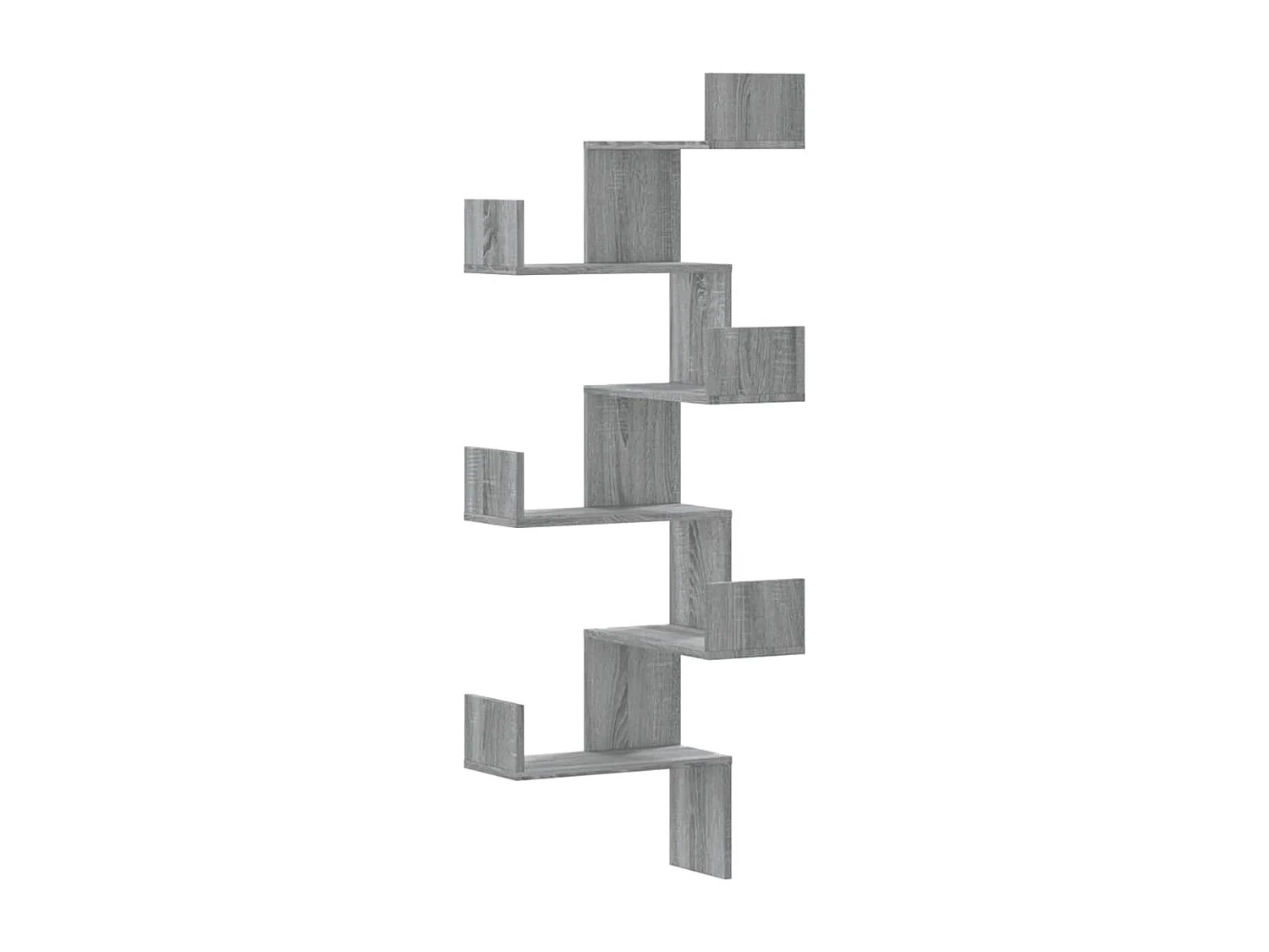Hoekwandschap 45x45x147 cm bewerkt hout grijs sonoma eikenkleur