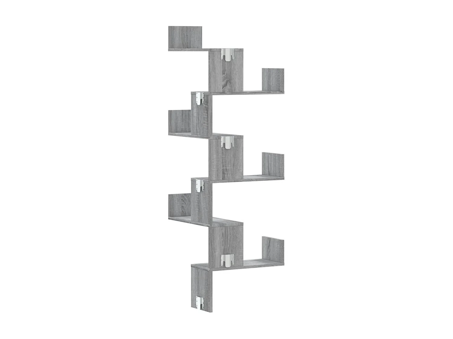 Hoekwandschap 45x45x147 cm bewerkt hout grijs sonoma eikenkleur