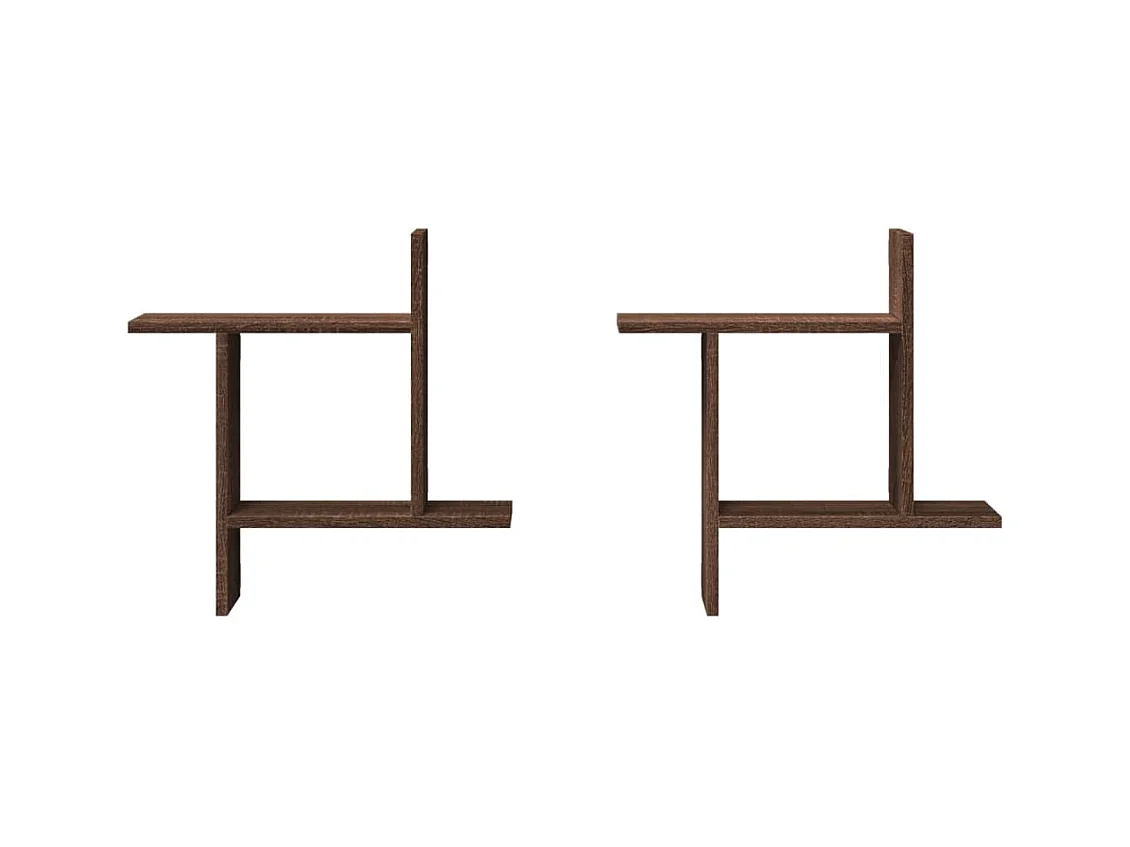 Estantes de pared 2 uds madera ingeniería marrón 50x12x50 cm