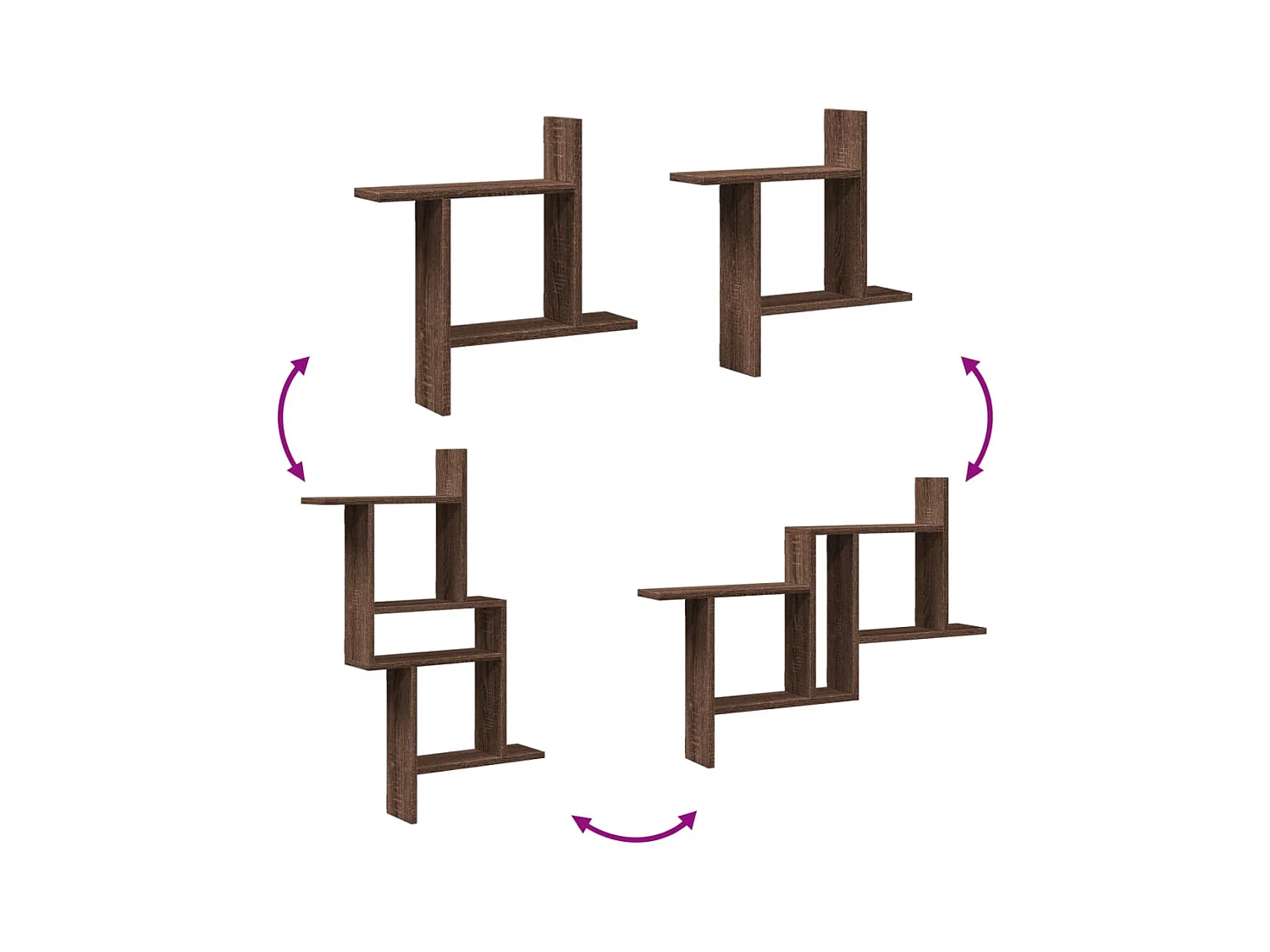 Estantes de pared 2 uds madera ingeniería marrón 50x12x50 cm