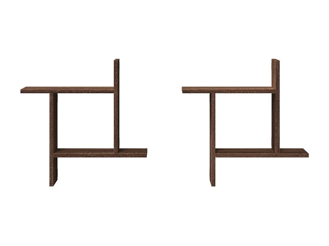 Étagères murales 2pcs chêne marron 50x12x50cm bois d'ingénierie