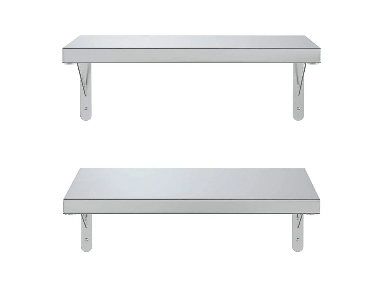 Wandregale 2 Stk. 50x30 cm Silbern Edelstahl