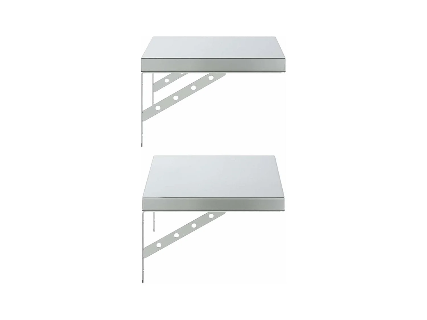 Wandregale 2 Stk. 50x30 cm Silbern Edelstahl