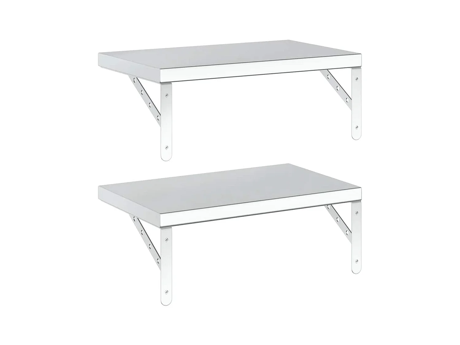 Wandregale 2 Stk. 50x30 cm Silbern Edelstahl