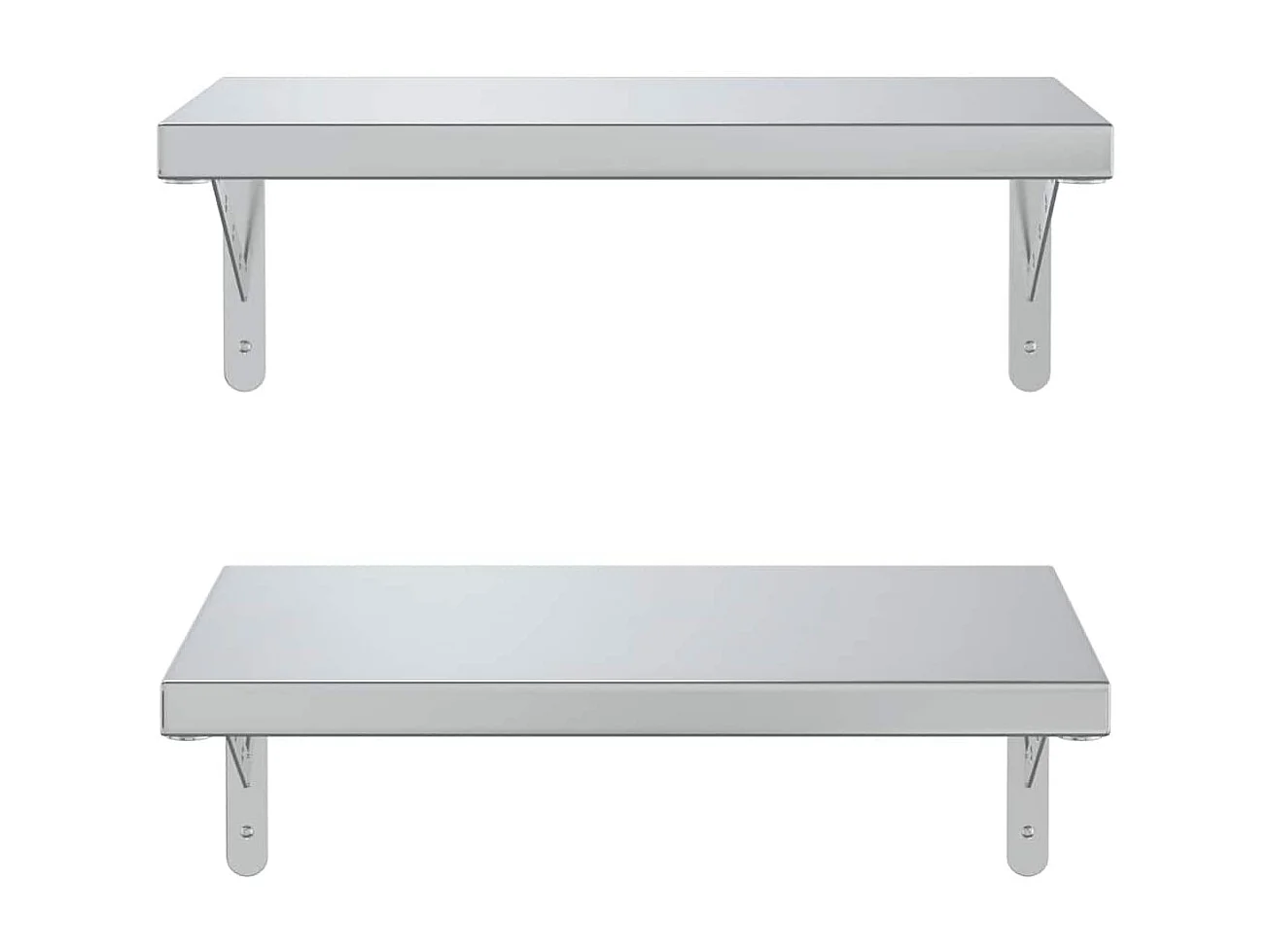 Étagères murales 2 pcs 50x30 cm argenté acier inoxydable