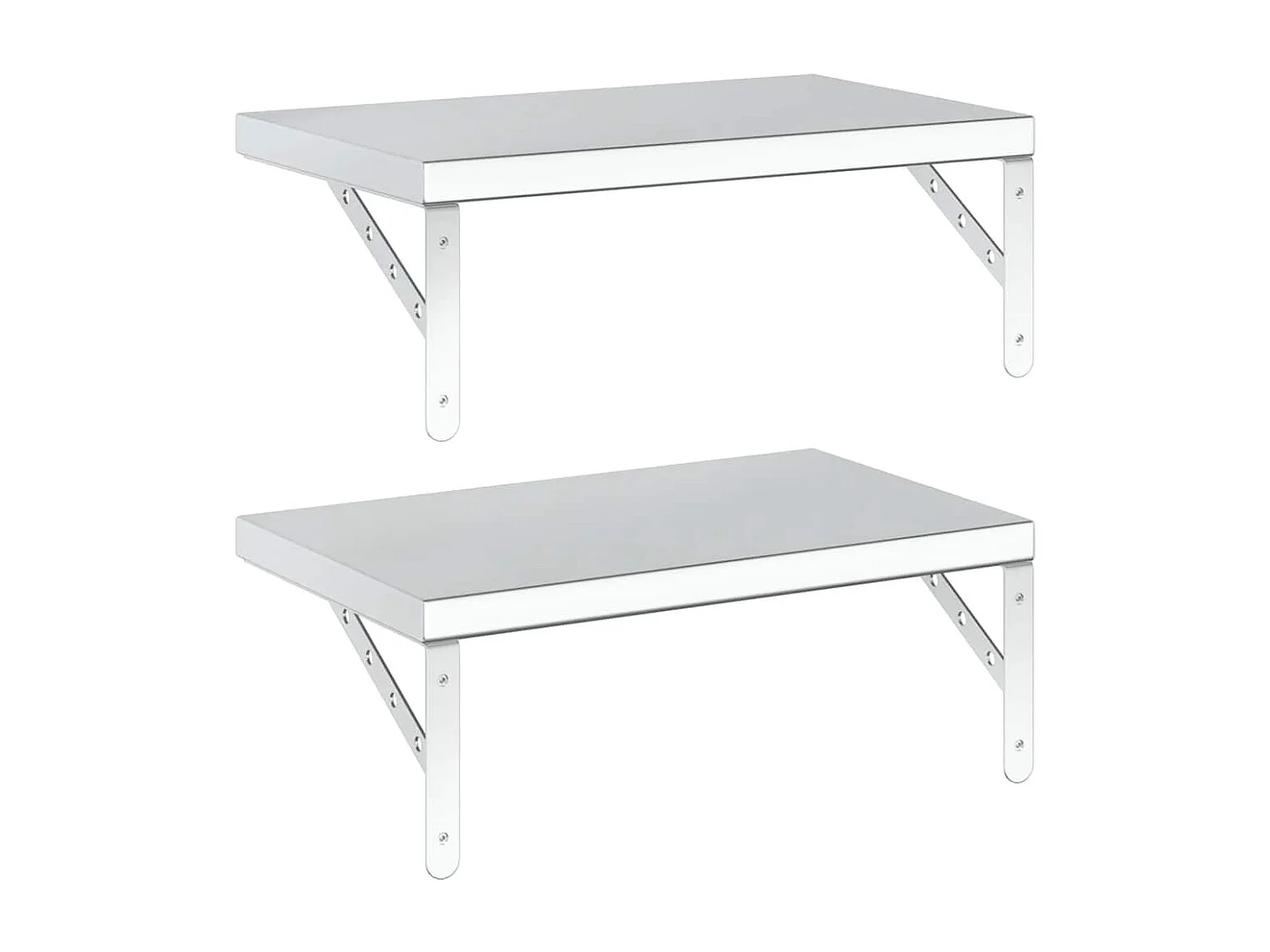 Étagères murales 2 pcs 50x30 cm argenté acier inoxydable