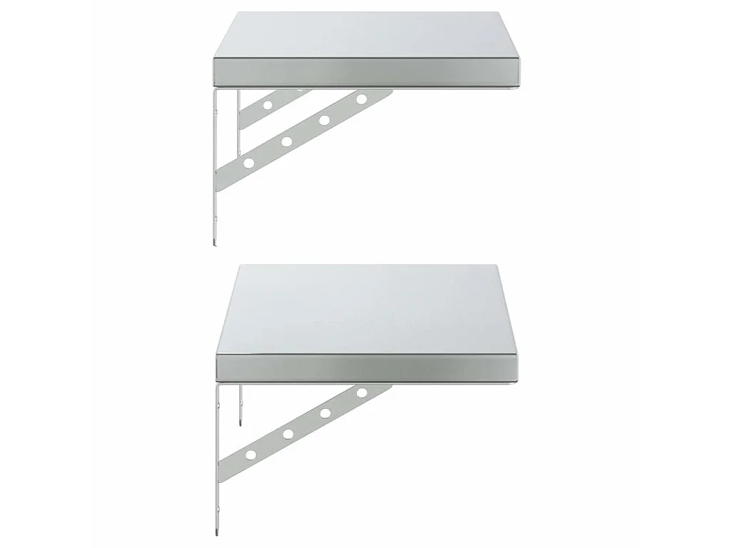 Étagères murales 2 pcs 50x30 cm argenté acier inoxydable
