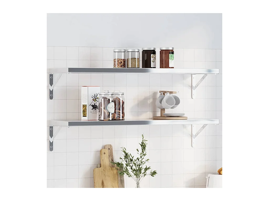 Regalträger 4 Stk. 30x2,5x15,5 cm Silbern Edelstahl