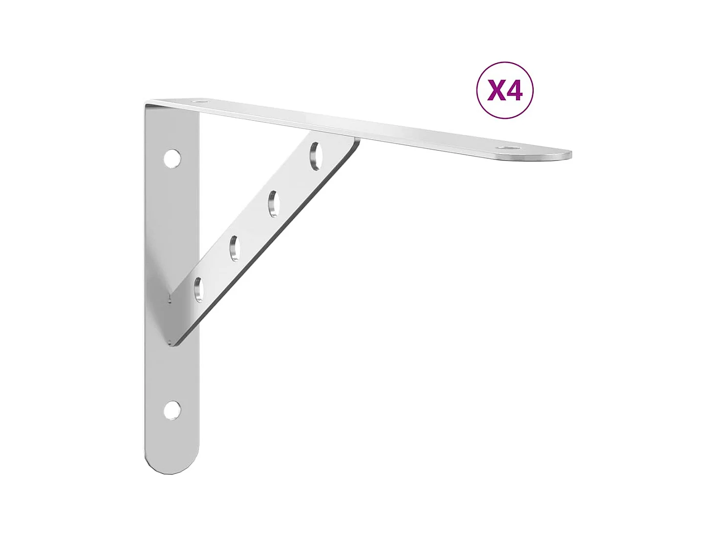 Regalträger 4 Stk. 30x2,5x15,5 cm Silbern Edelstahl