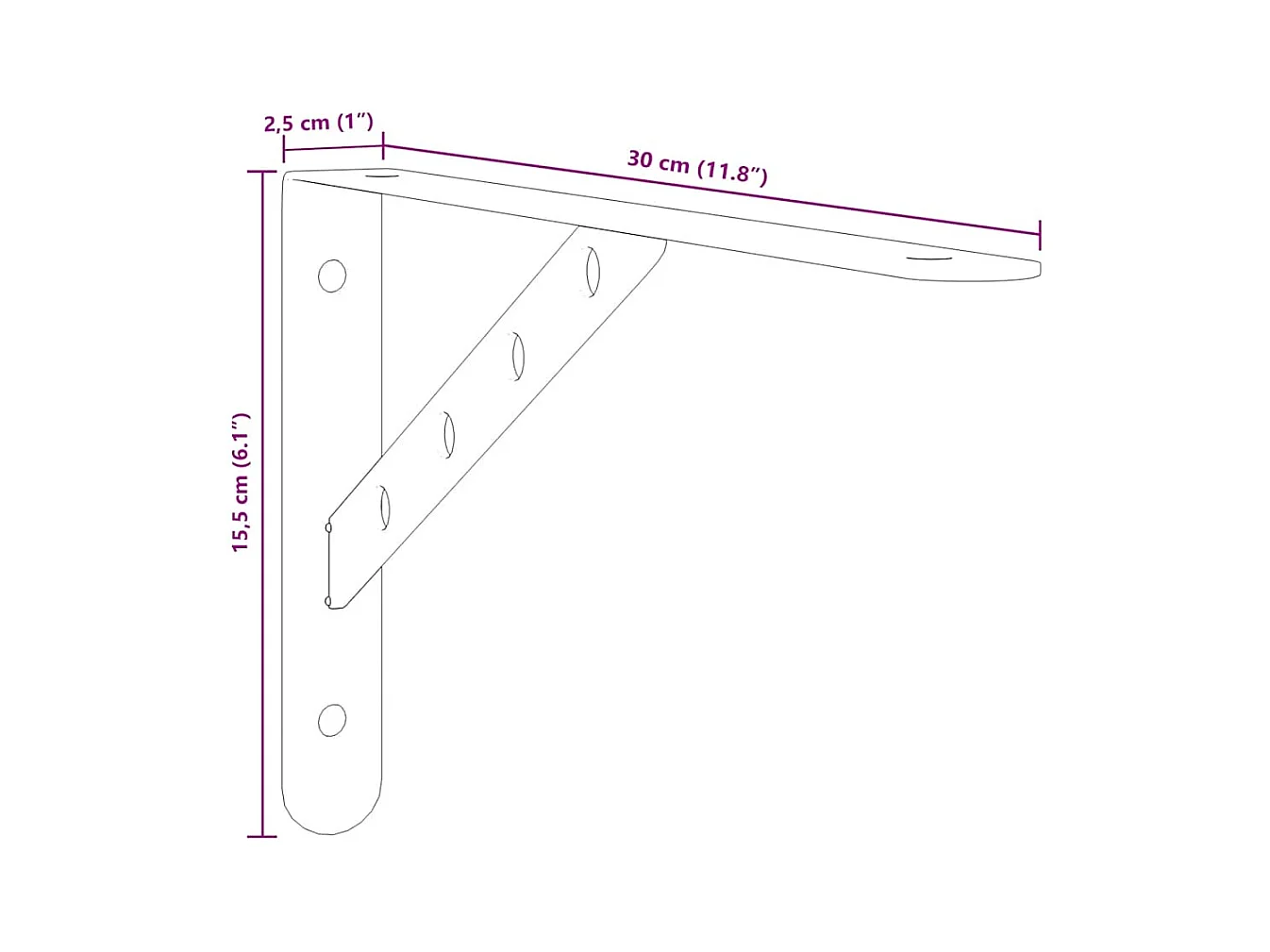 Regalträger 4 Stk. 30x2,5x15,5 cm Silbern Edelstahl