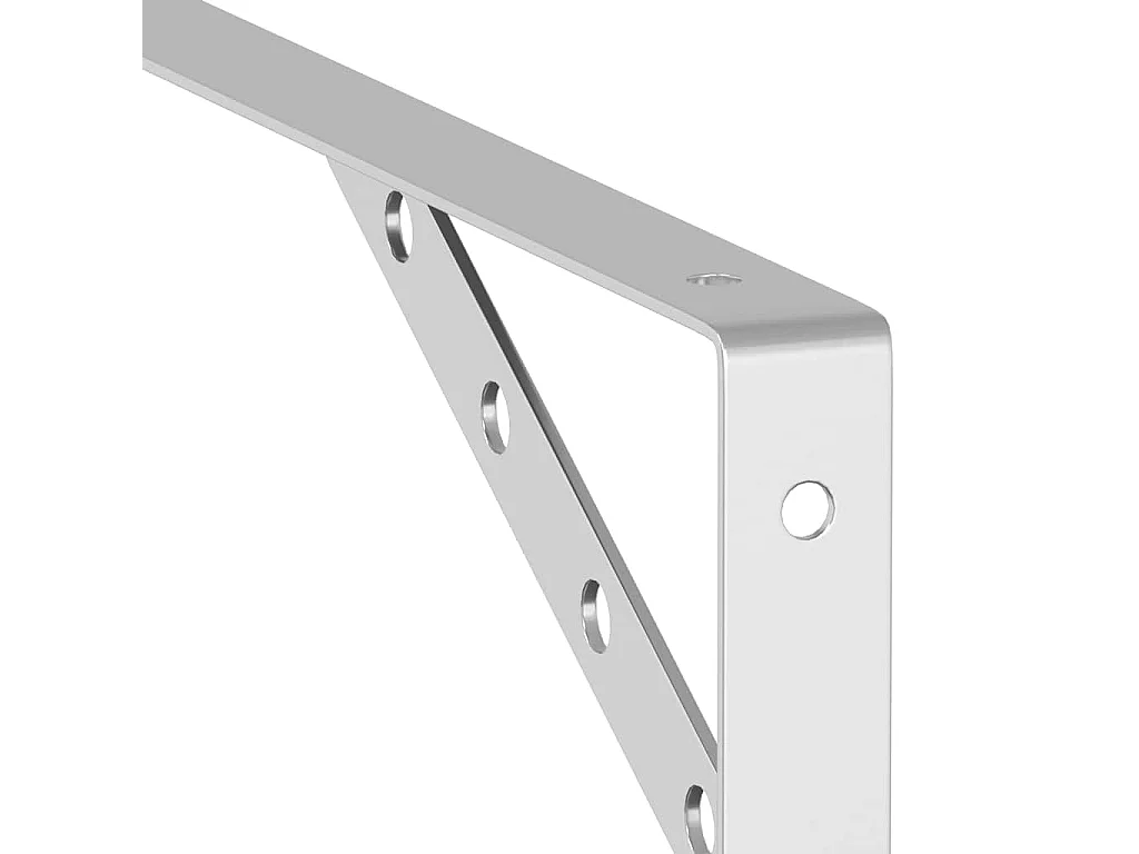 Supports d'étagères 4pcs 30x2,5x15,5cm argenté acier inoxydable