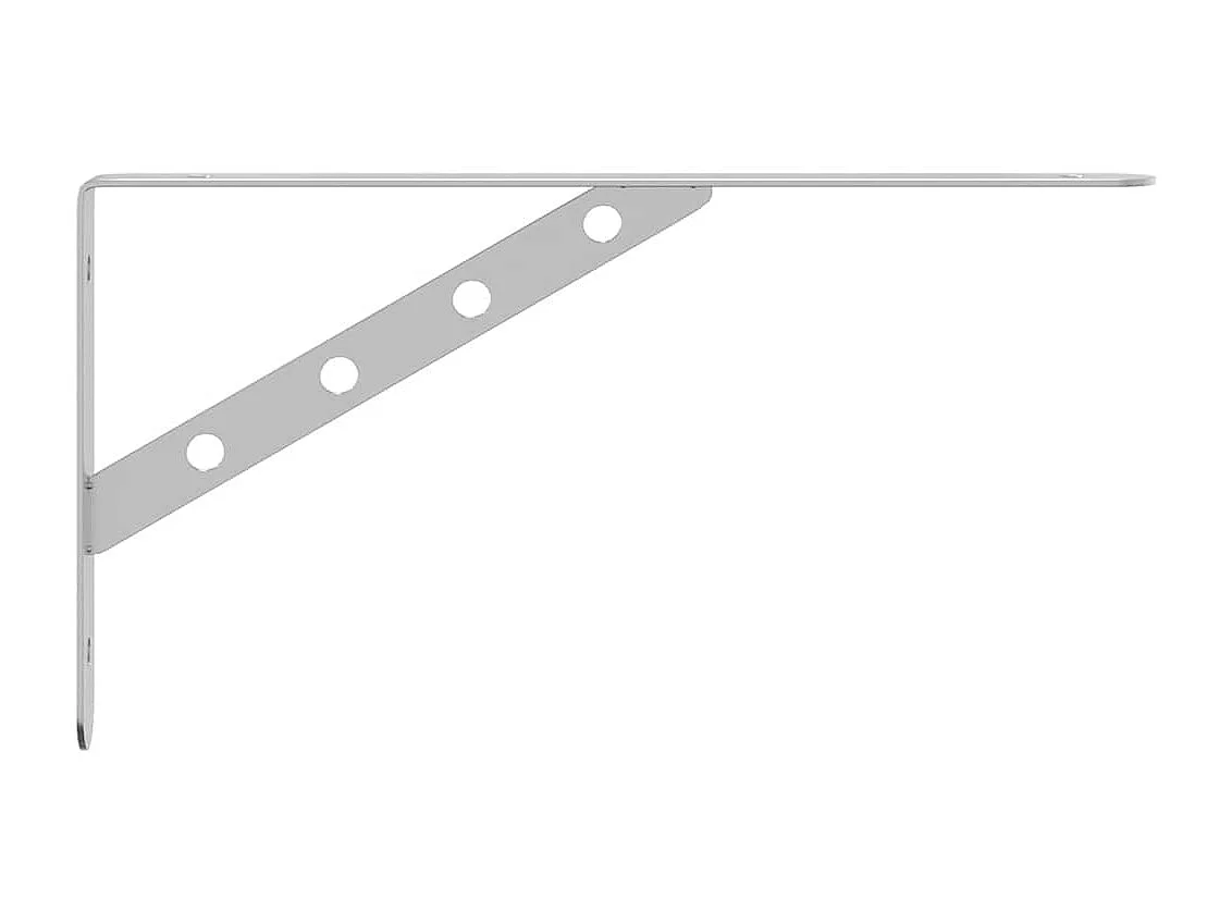 Supports d'étagères 4pcs 30x2,5x15,5cm argenté acier inoxydable