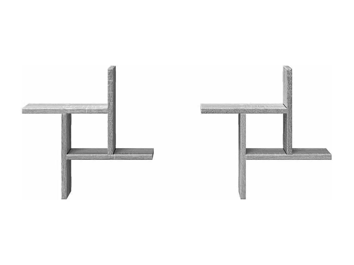 Étagères murales 2pcs sonoma gris 38x12x38 cm bois d’ingénierie
