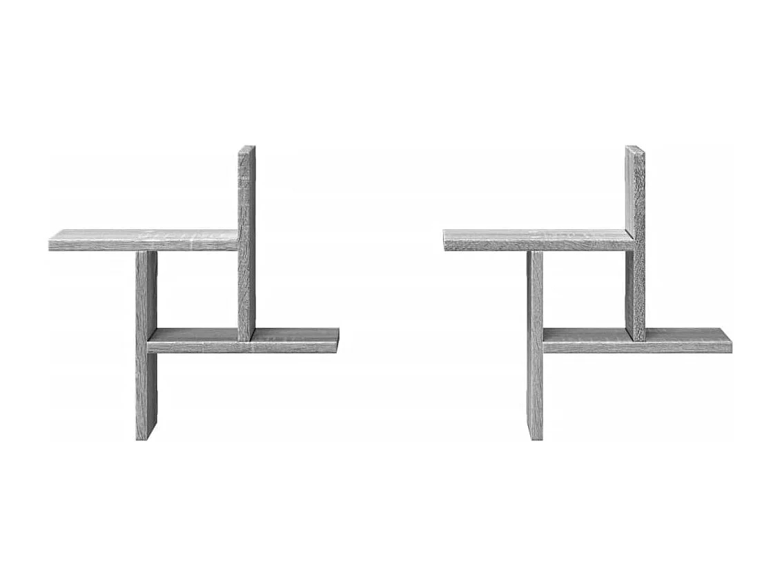 Étagères murales 2pcs sonoma gris 38x12x38 cm bois d’ingénierie