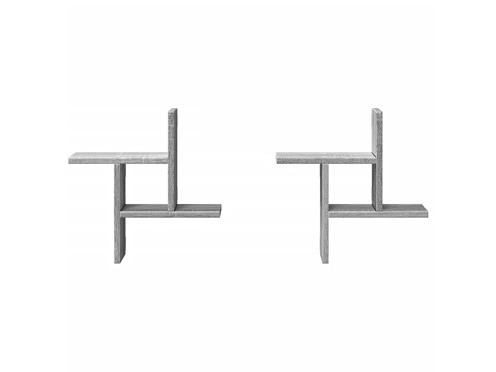Wandregale 2 Stk. Grau Sonoma 38x12x38 cm Holzwerkstoff