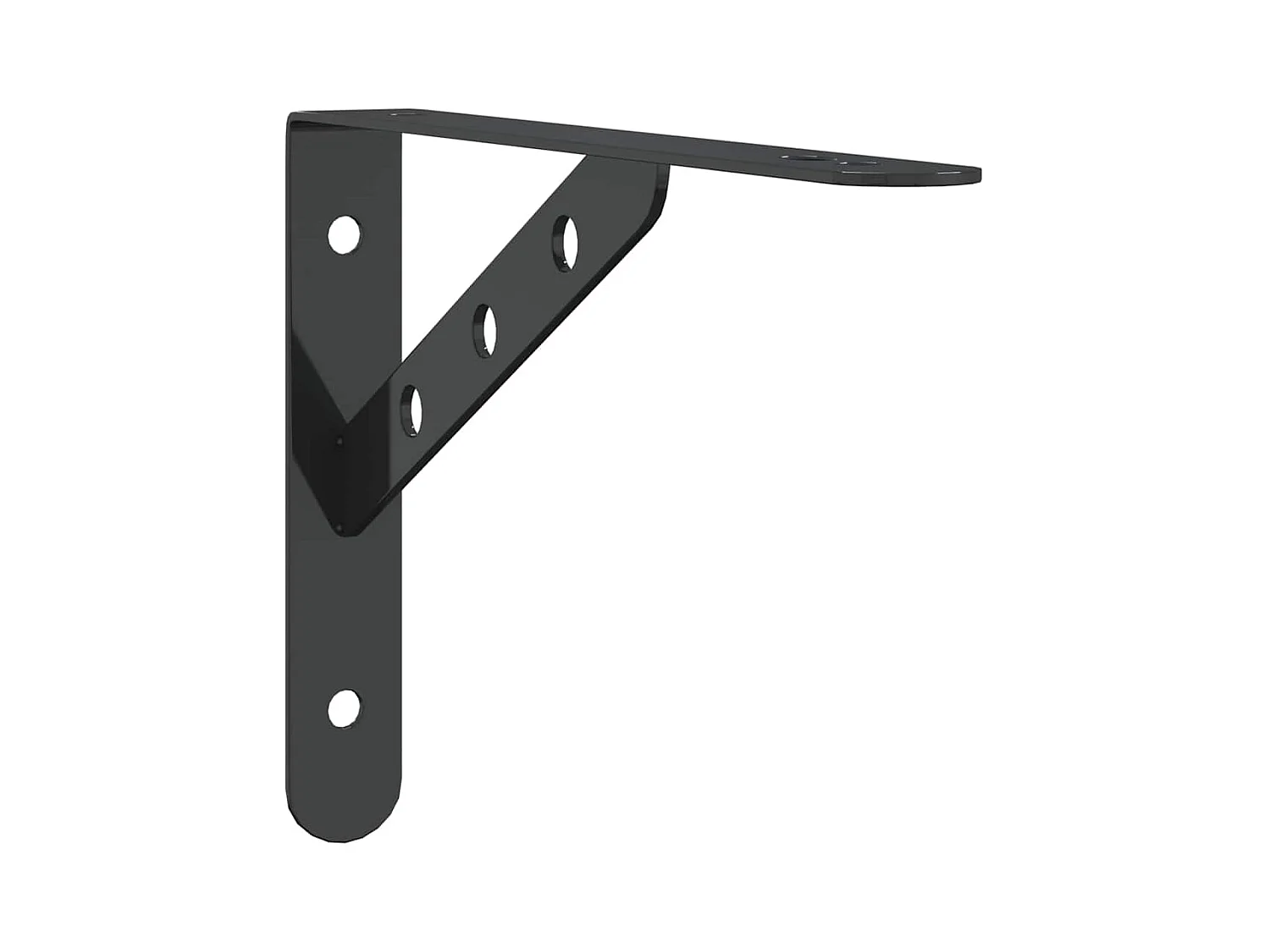 Regalträger 4 Stk. 23,5x2,5x15,5 cm Schwarz Edelstahl