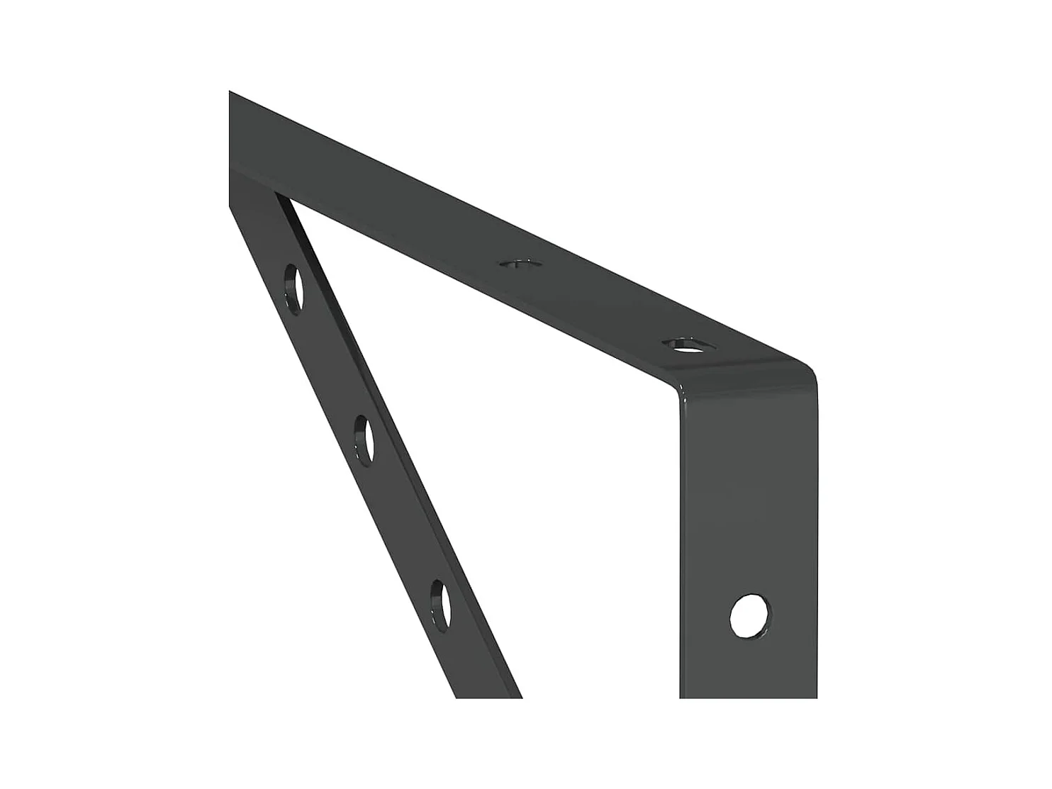 Regalträger 4 Stk. 23,5x2,5x15,5 cm Schwarz Edelstahl