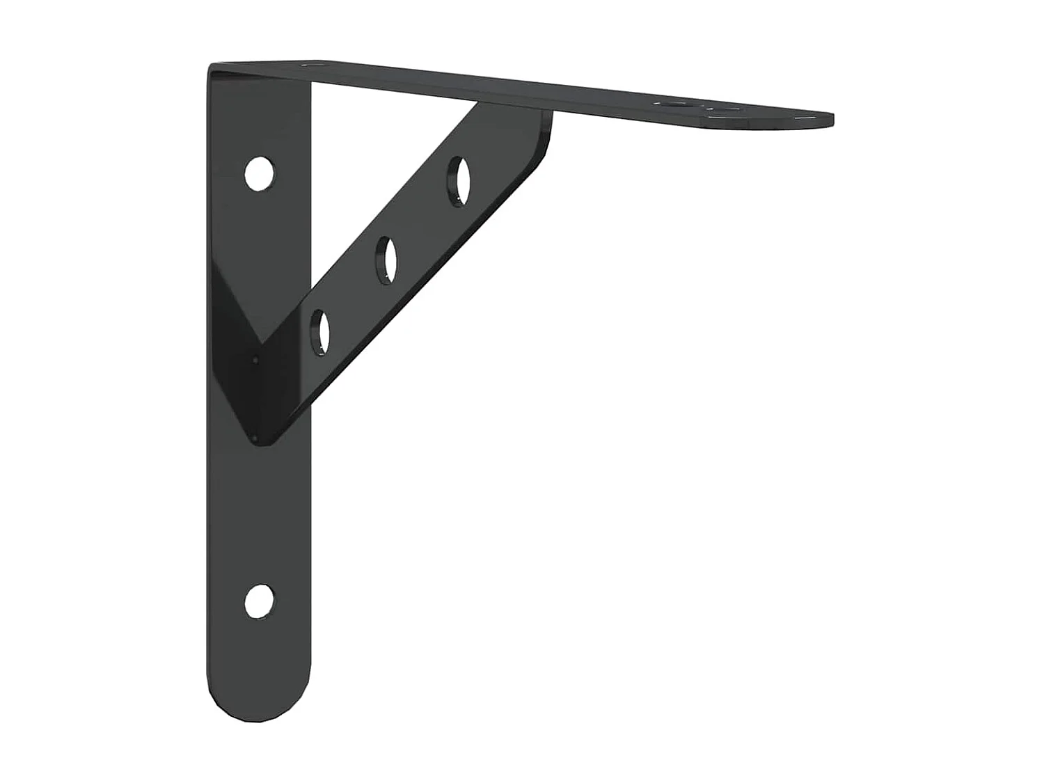 Supports d'étagères 4 pcs 23,5x2,5x15,5cm noir acier inoxydable