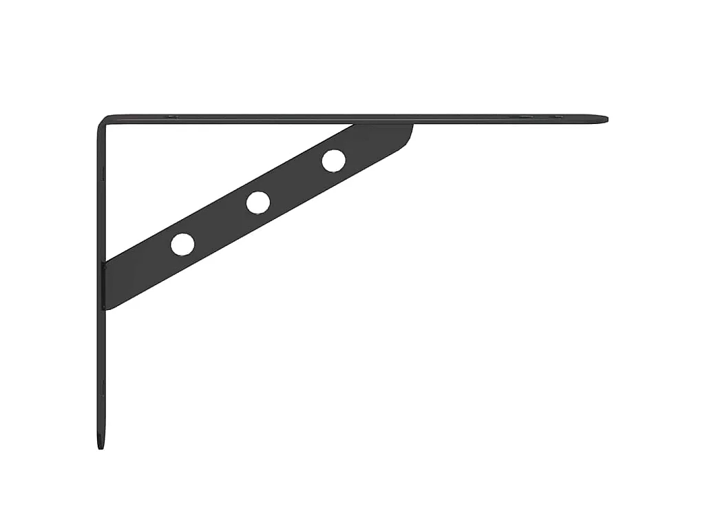 Supports d'étagères 4 pcs 23,5x2,5x15,5cm noir acier inoxydable