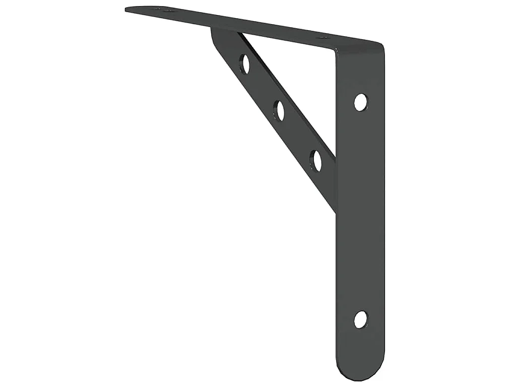 Supports d'étagères 4 pcs 23,5x2,5x15,5cm noir acier inoxydable