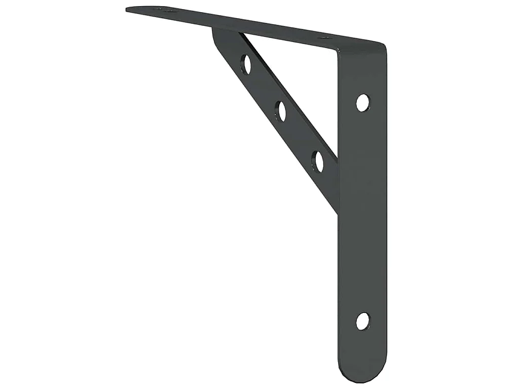 Supports d'étagères 4 pcs 23,5x2,5x15,5cm noir acier inoxydable