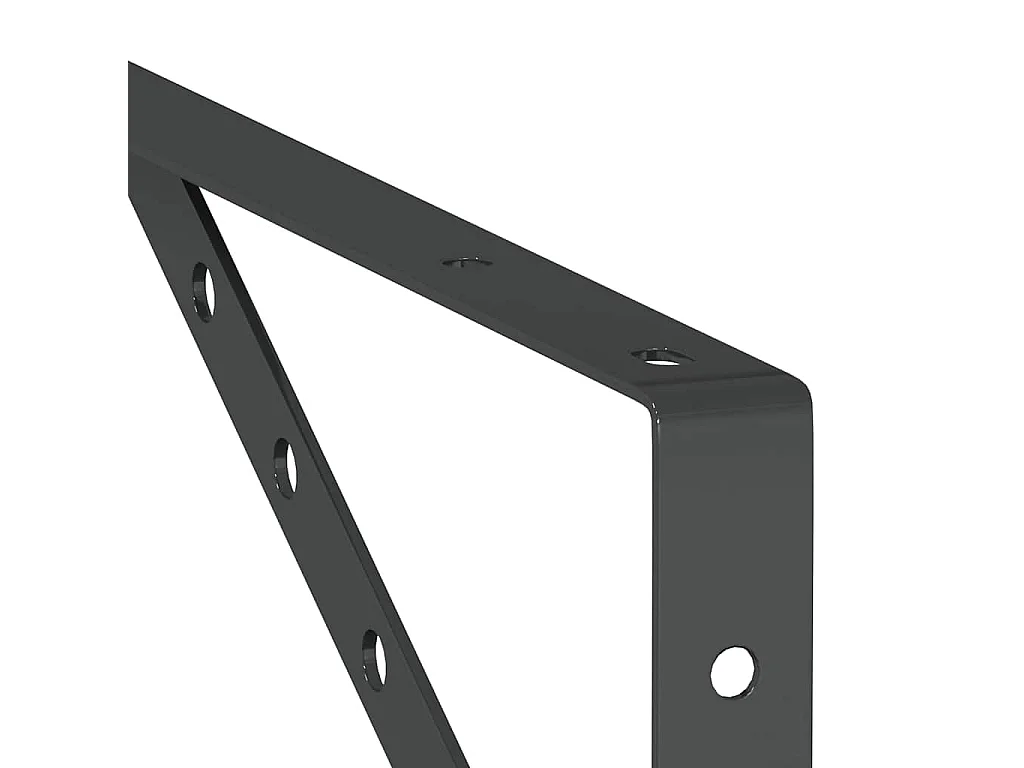 Supports d'étagères 4 pcs 23,5x2,5x15,5cm noir acier inoxydable