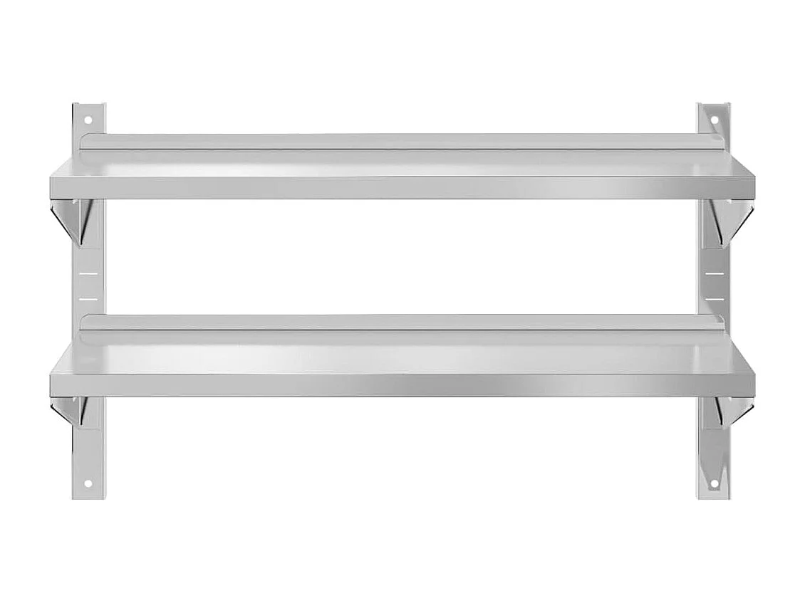 Étagère murale à 2 niveaux 100x40x60cm argenté acier inoxydable