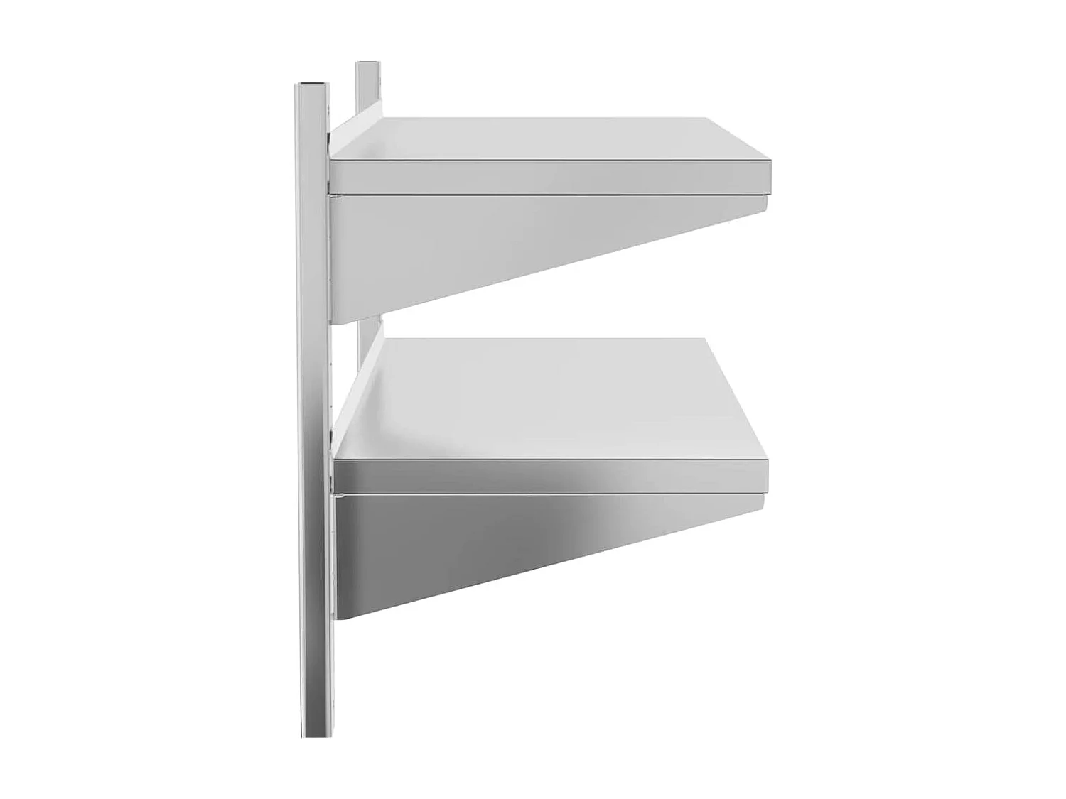 Étagère murale à 2 niveaux 100x40x60cm argenté acier inoxydable