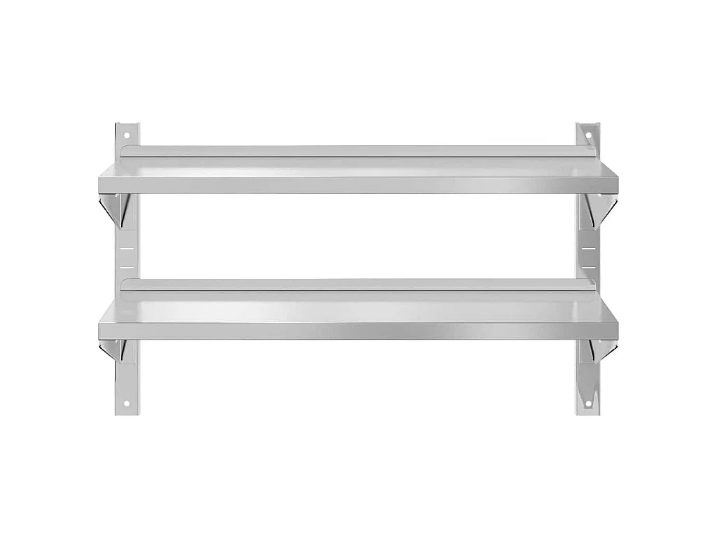 Étagère murale à 2 niveaux 100x40x60cm argenté acier inoxydable