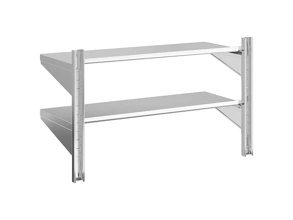 Étagère murale à 2 niveaux 100x40x60cm argenté acier inoxydable