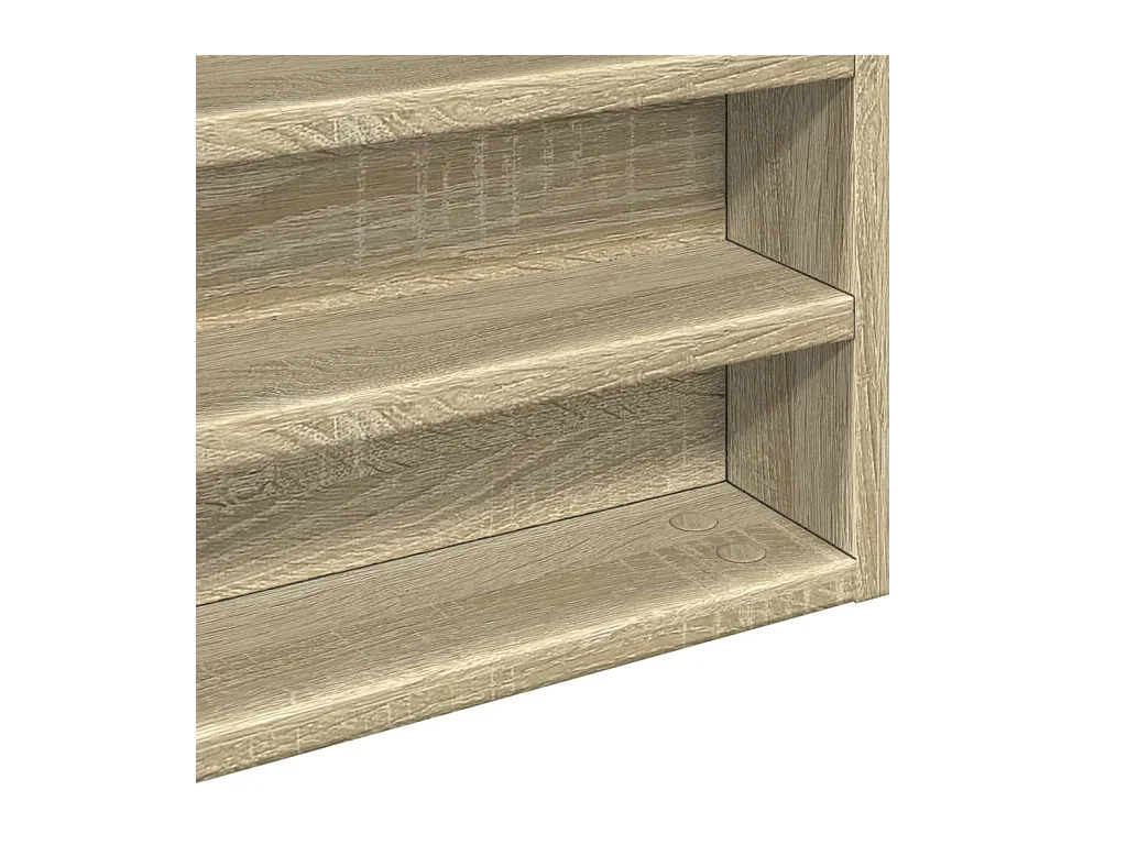 Vitrinekast 100x8,5x50 cm bewerkt hout sonoma eikenkleurig
