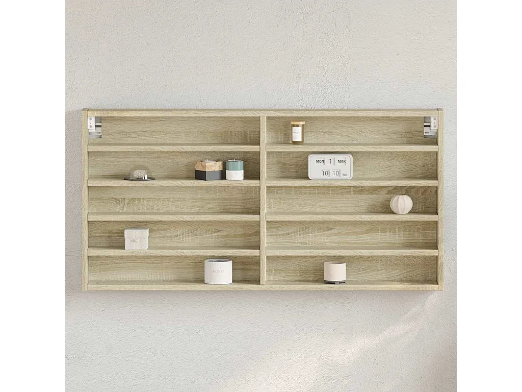 Armoire à vitrine chêne sonoma 100x8,5x50 cm bois d'ingénierie