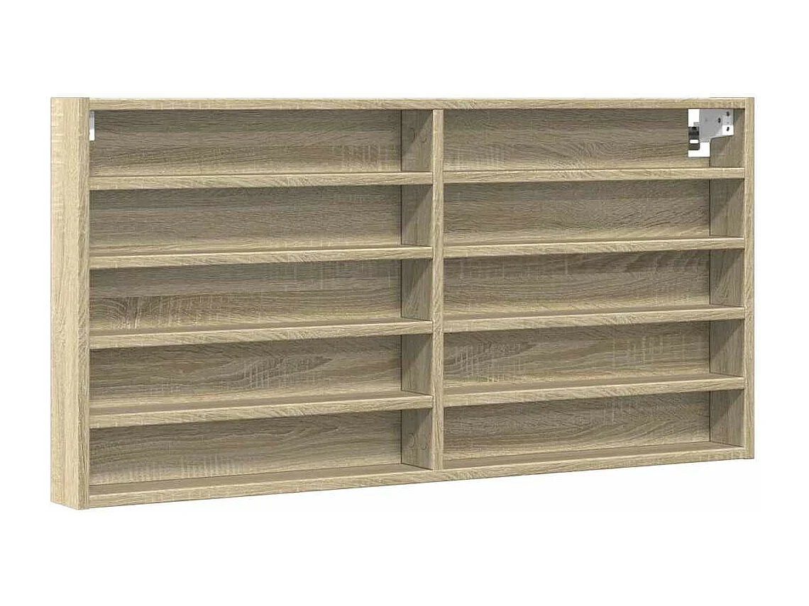 Armoire à vitrine chêne sonoma 100x8,5x50 cm bois d'ingénierie