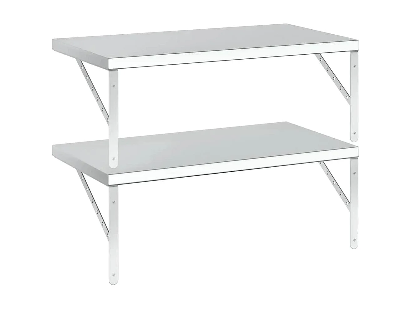 Étagères murales 2 pcs 75x40 cm argenté acier inoxydable