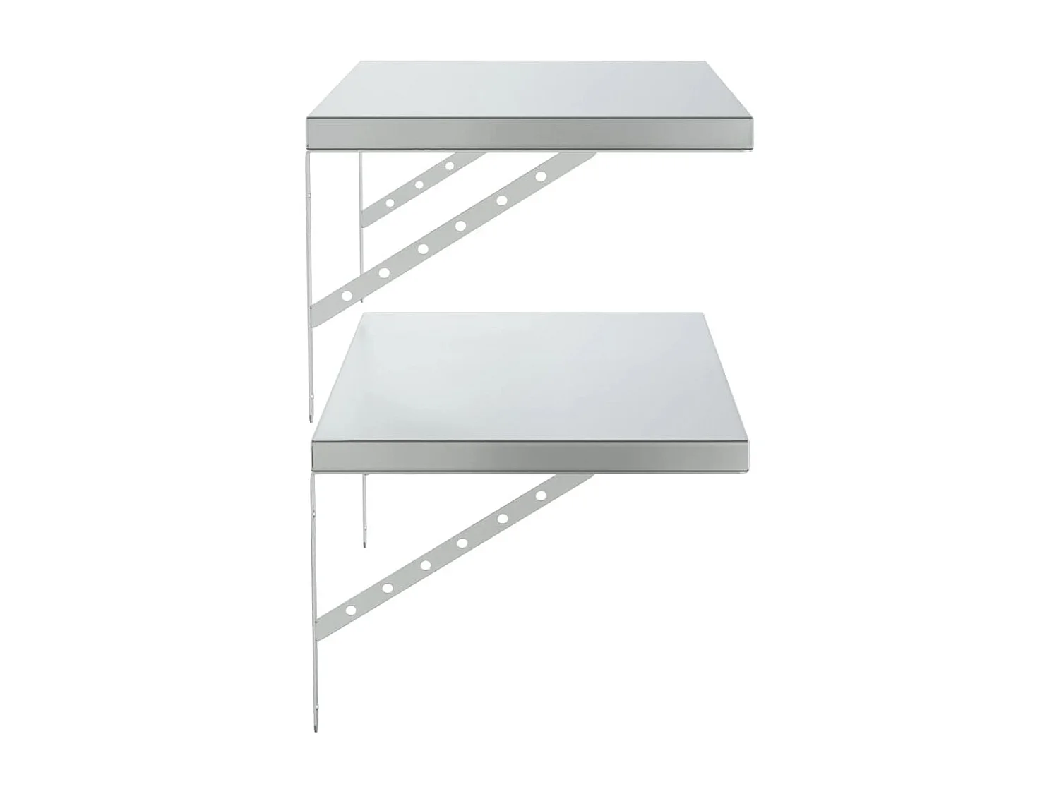 Étagères murales 2 pcs 75x40 cm argenté acier inoxydable