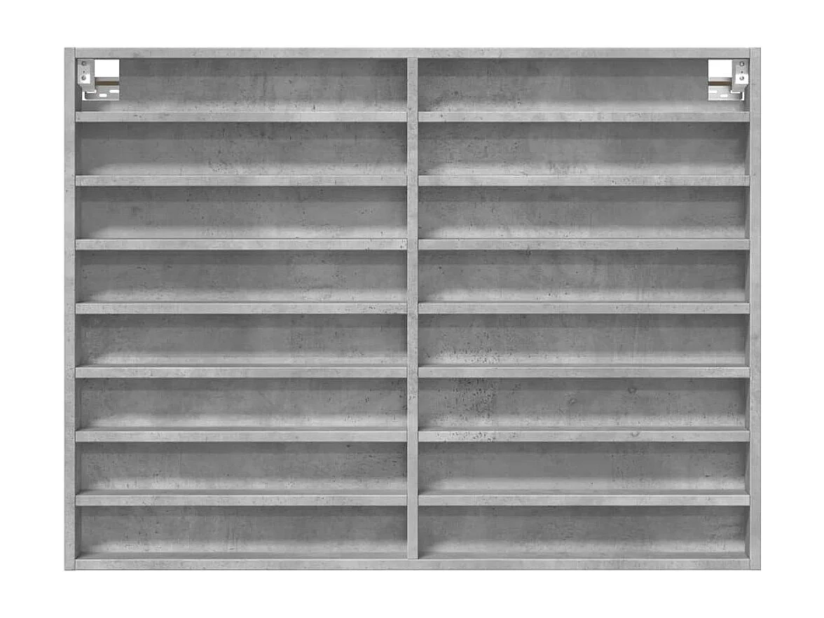 Armário vitrine 100x8,5x75cm derivados de madeira cinza cimento