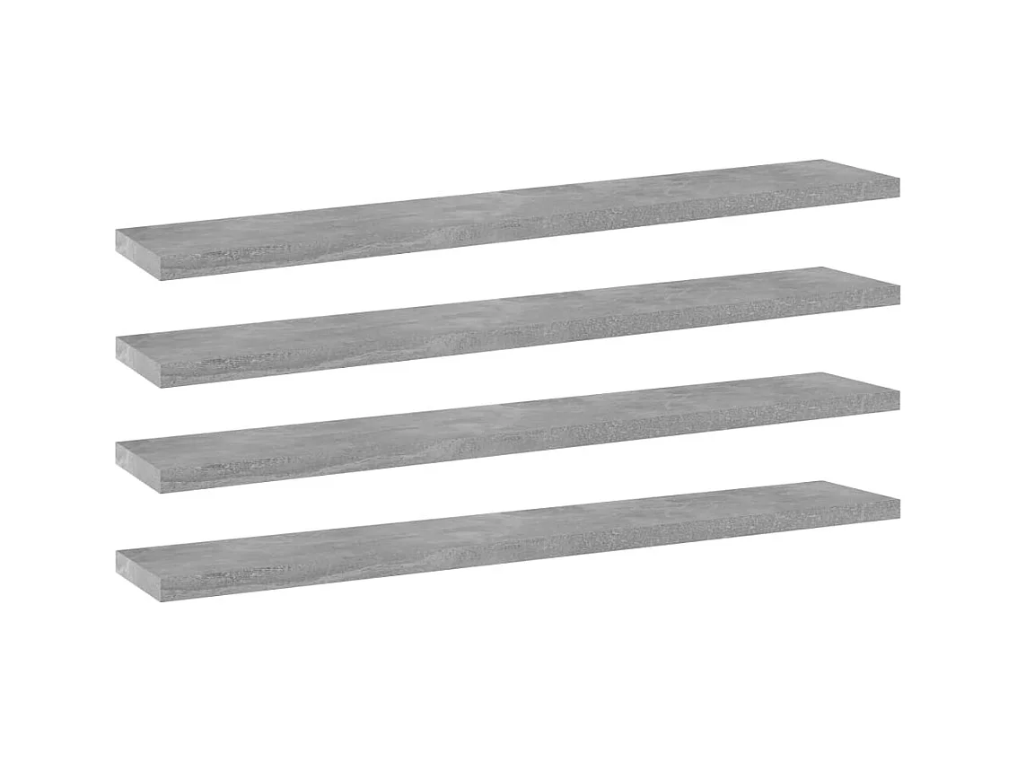 Ripiani per Libreria 4pz Grigio Cemento 60x10x1,5cm Multistrato