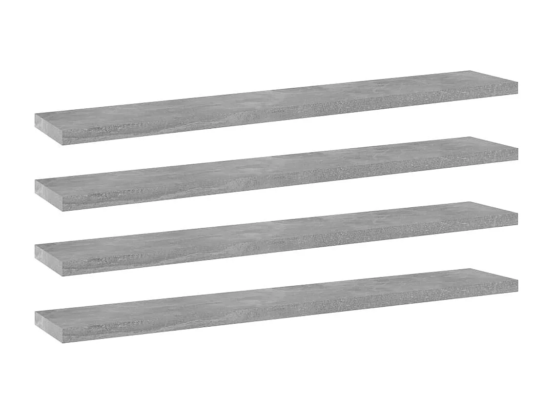 Wandschappen 4 st 60x10x1,5 cm bewerkt hout betongrijs