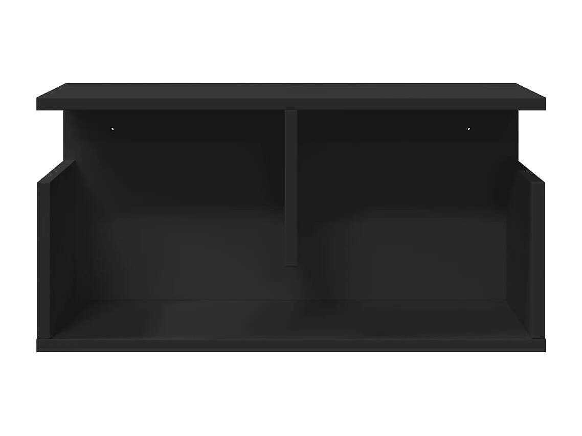 Wandkast 60x20x30 cm bewerkt hout zwart