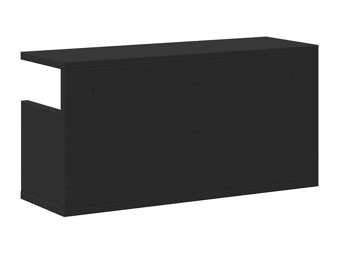 Wandkast 60x20x30 cm bewerkt hout zwart